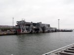 on the boat to Suomenlinna: cruise ship docks