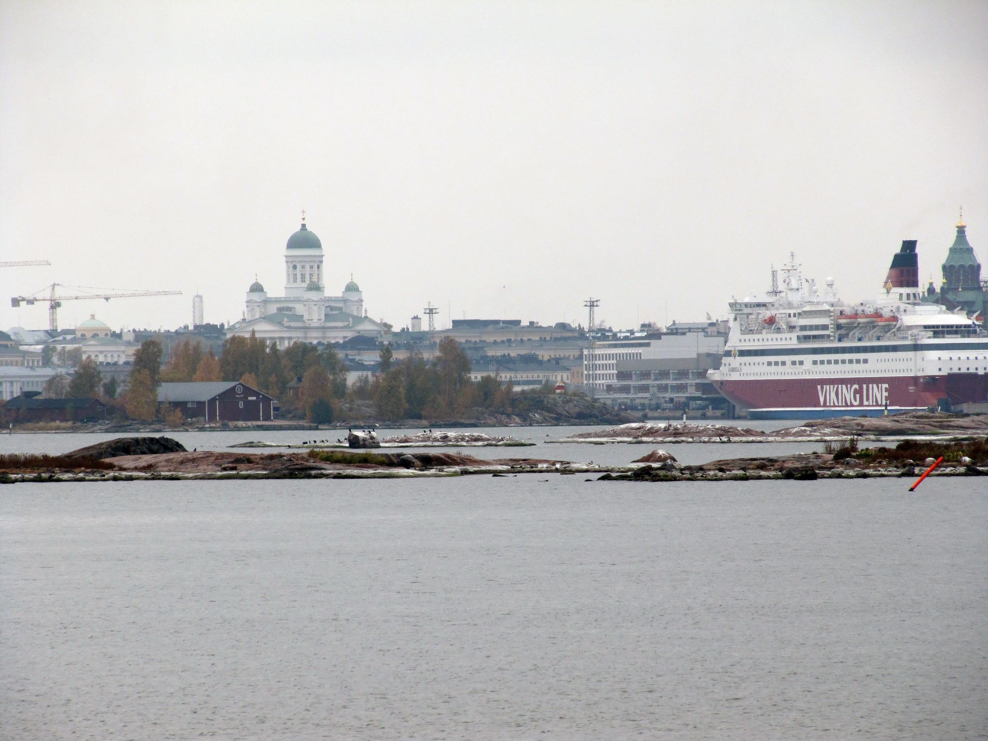 looking back towards helsinki from Suomenlinna