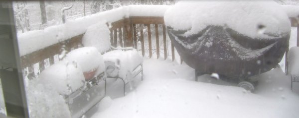 look how it's piled on the chairs and table