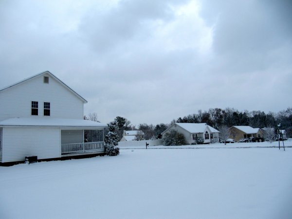 snowy neighborhood
