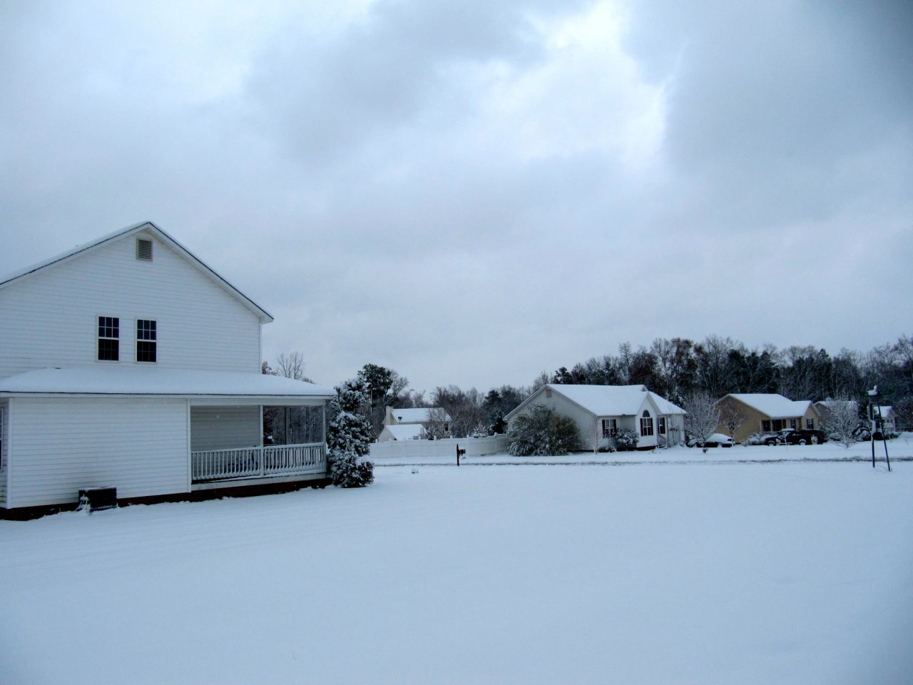 snowy neighborhood
