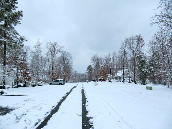 snowy neighborhood