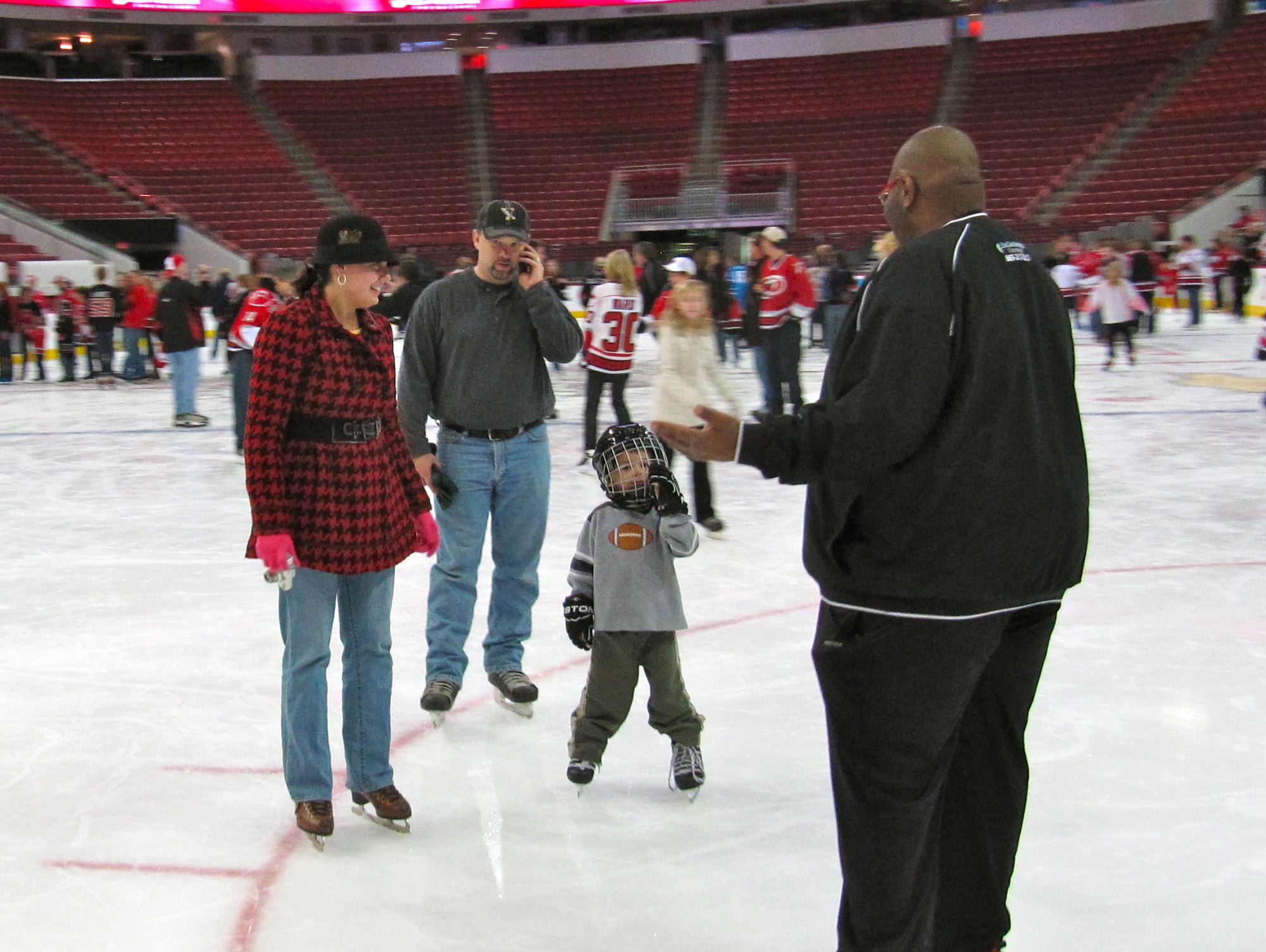 Amy, Brett, and Cole with Big Mike