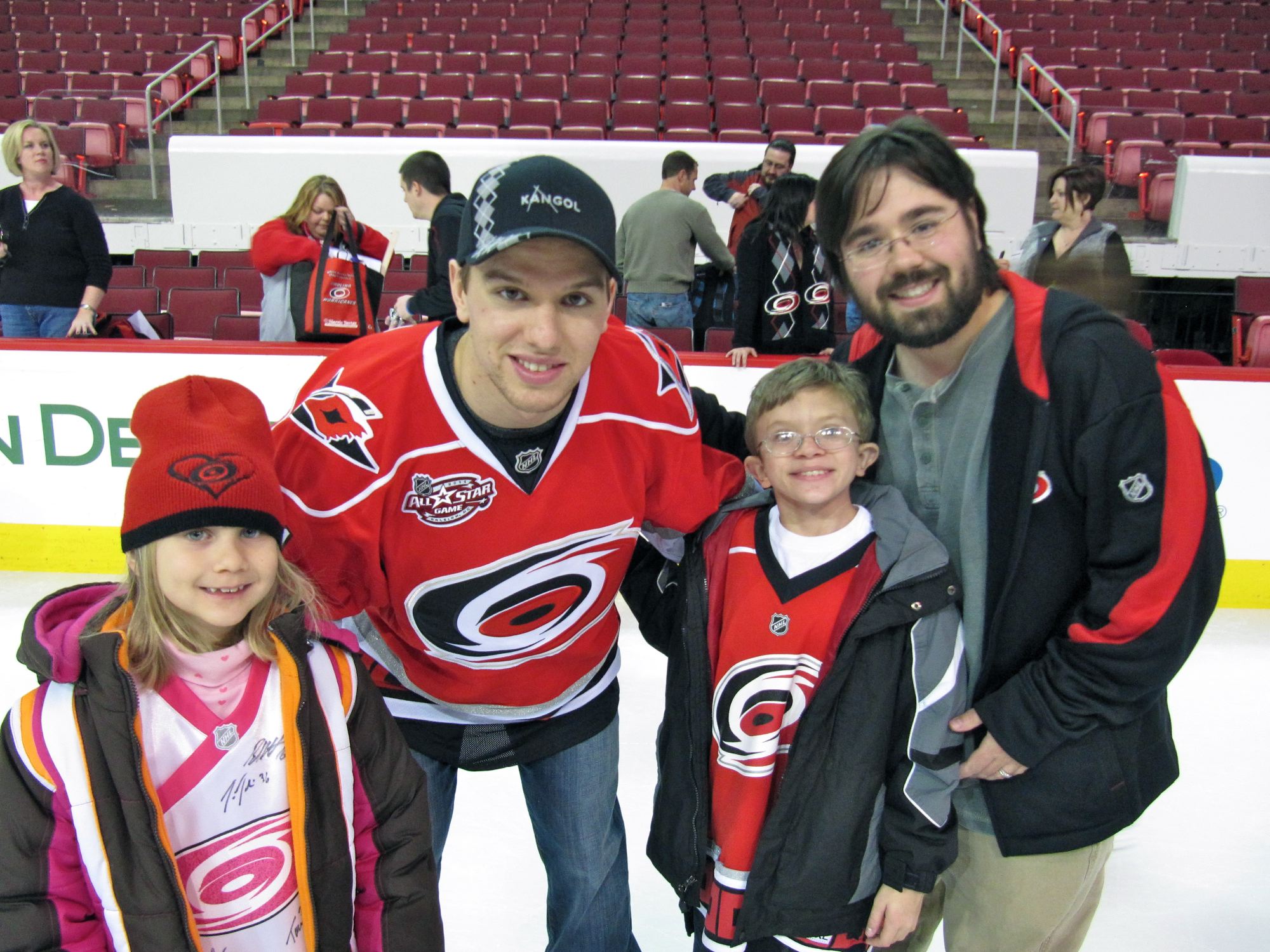 Stephanie, Cameron, and Ben with Zach Boychuk