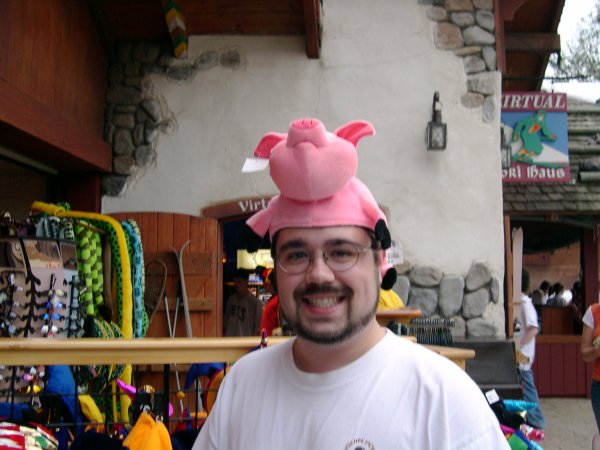 No, I didn't buy the piggy hat.