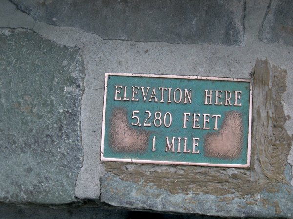 We're at a mile from sea level!
