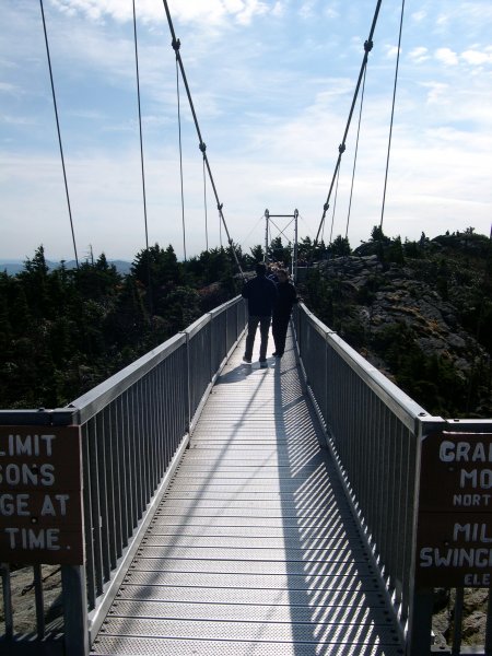 The swinging bridge is pretty sturdy, but with 60-80mph winds, it still freaked me out.