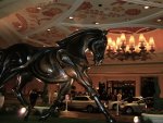 horse sculpture at the entrance to the Wynn