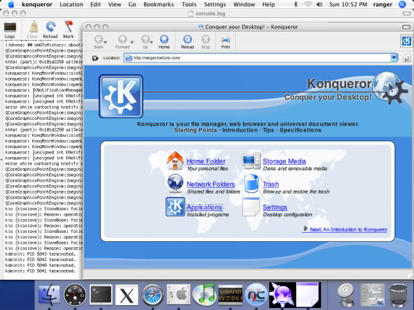 konqueror on KDE-Mac 4