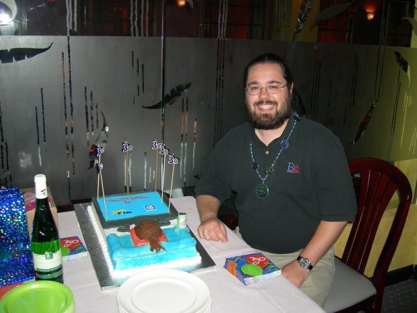 That's me in the corner.  That's... ahh, forget it.  Me with the cake.  :)