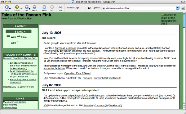 Konqueror on KDE/Mac4 2006-07-21