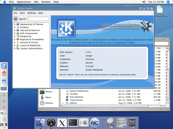 KDE/X11 on Leopard