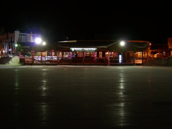 ice skating: a night shot of the skating rink