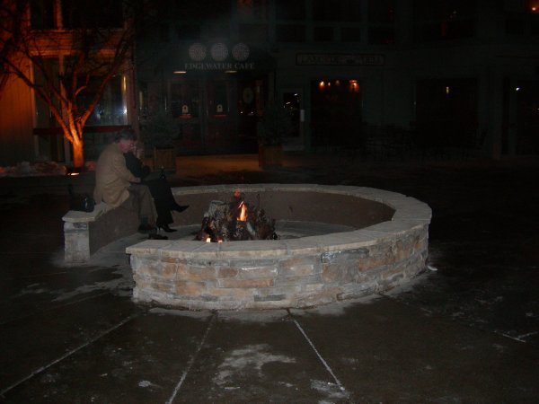 nice big fire pit near the skating pond