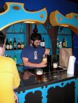 Landon tending bar