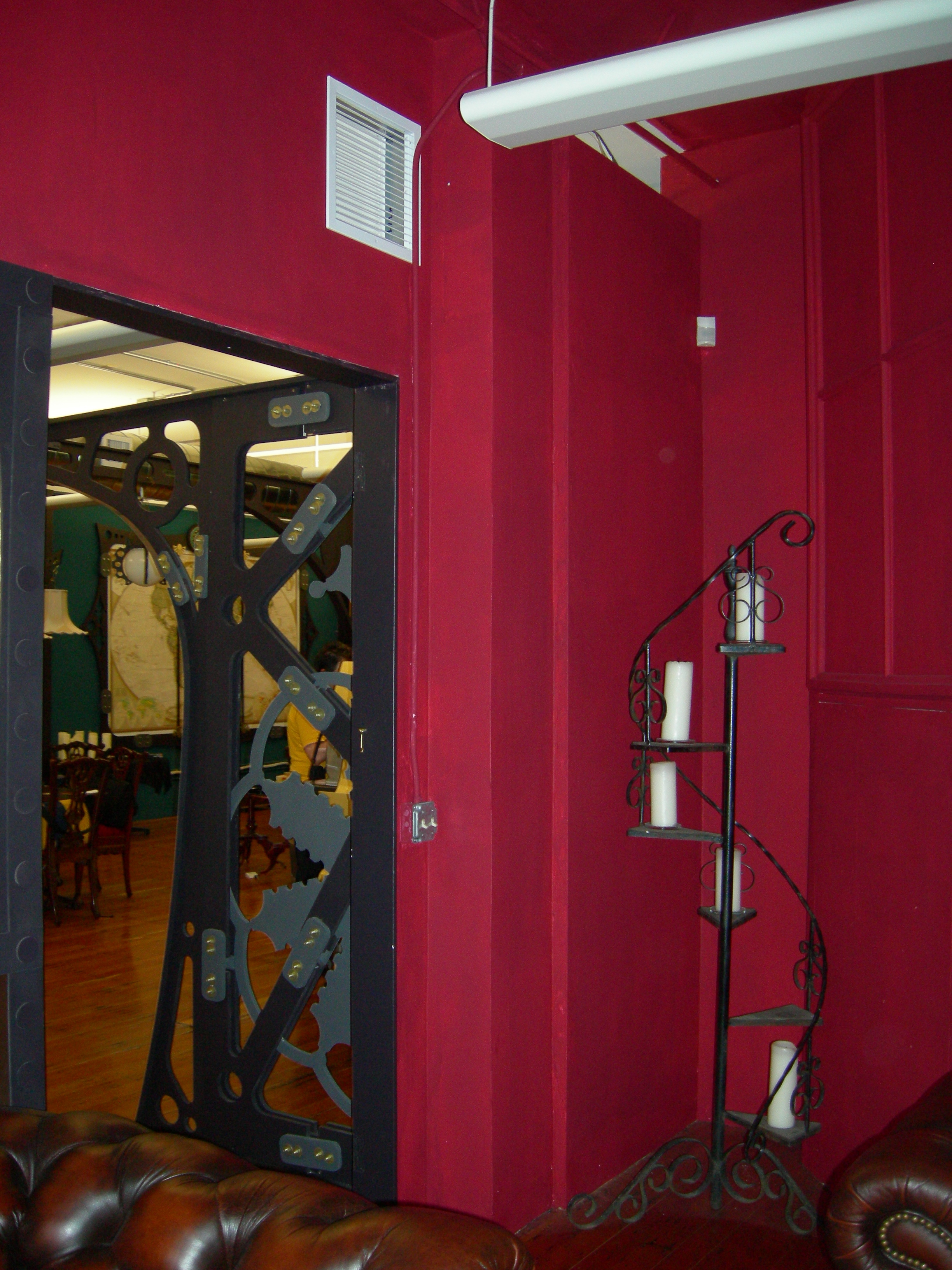 in the secret room looking out