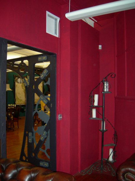 in the secret room looking out