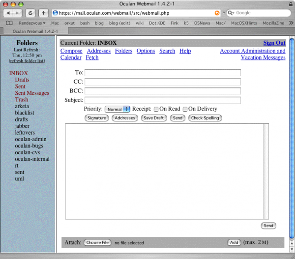 squirrelmail compose